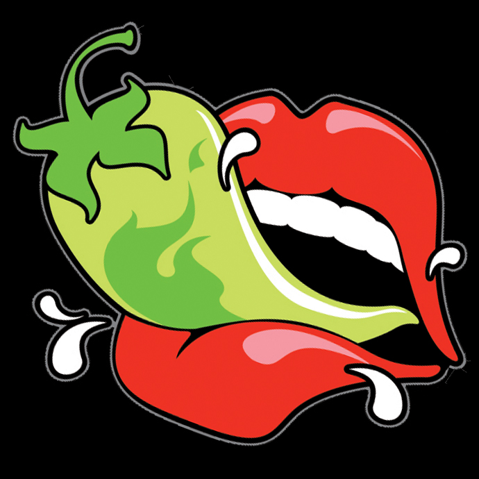 Hot As A Pepper party band burning lips logo